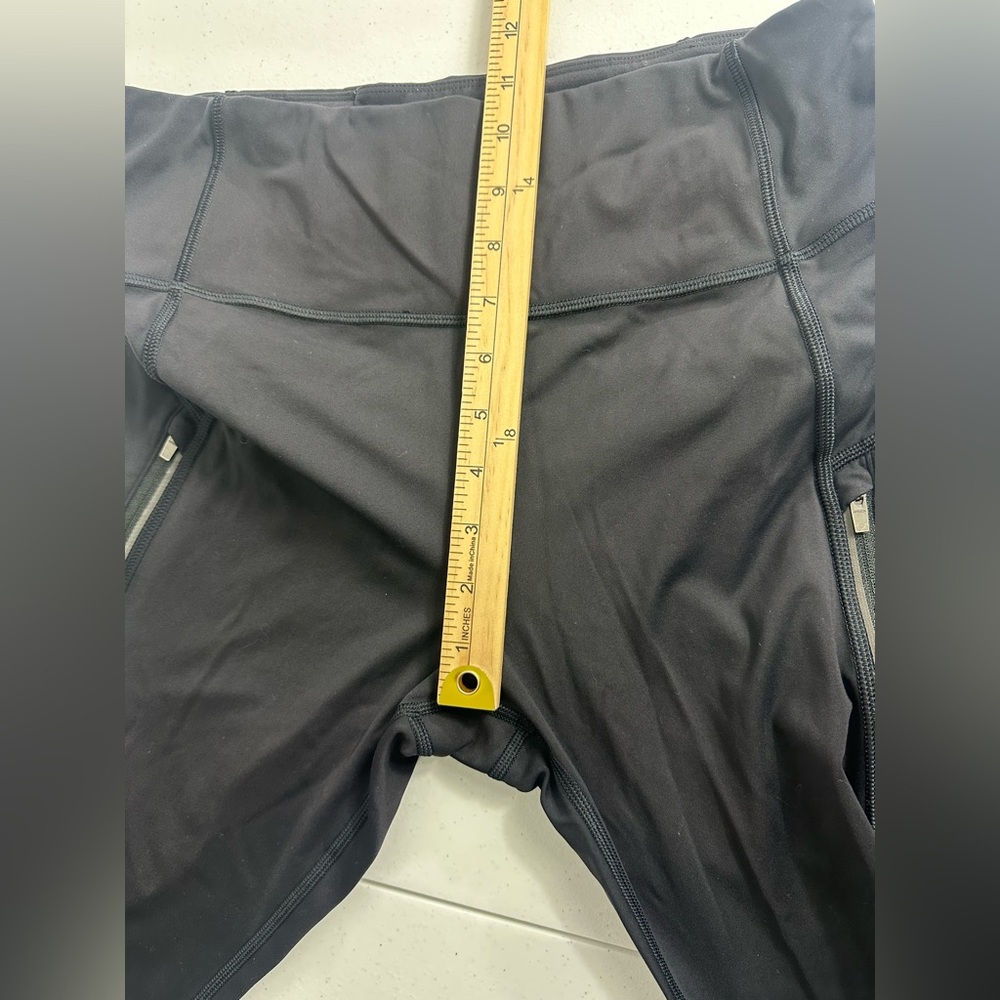 Athleta Leggings Sz L Women’s Black Rainier Tight Pockets Running Fleece - Picture 11 of 12